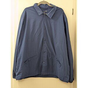 GapFit Mens Blue XXL Windproof Water-Resistant Jacket With Elastic Cuffs Snap Bu